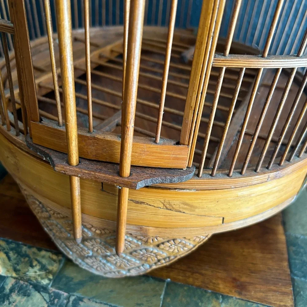 Bamboo birdcage, authentic $325 on Etsy